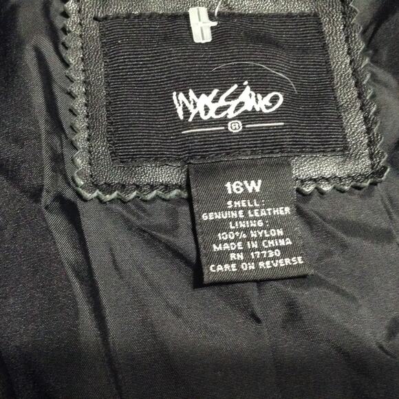 Mossimo Blazer Jacket Womens Plus 16W Black Genuine Leather 3-Button Classic - Picture 4 of 10